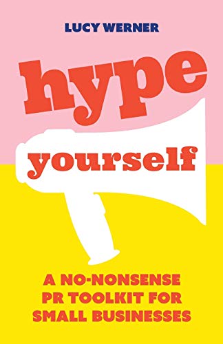 Book cover: pink and yellow with bold red text and a megaphone.
