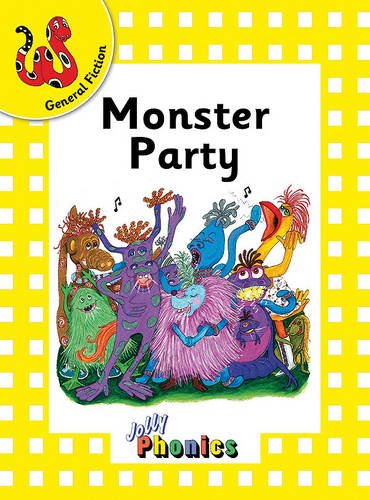 Book cover: "Monster Party" with colorful cartoon monsters celebrating.