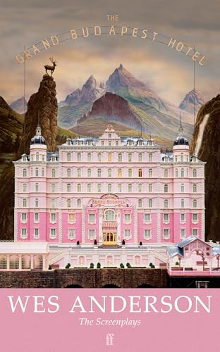 Pink hotel illustration with mountains, titled "The Grand Budapest Hotel".