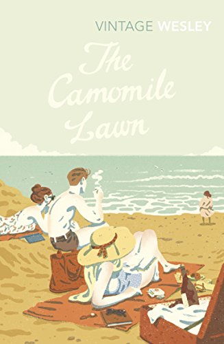 Book cover illustration of three people relaxing on a beach with a picnic basket.