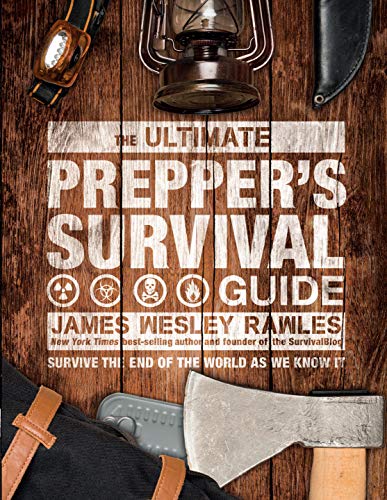 Book cover with survival tools, titled "The Ultimate Prepper's Survival Guide.