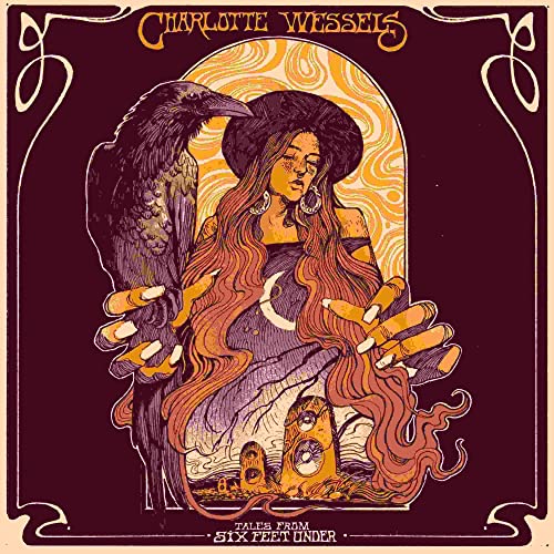 Illustrated album cover featuring a woman with long hair and a raven.