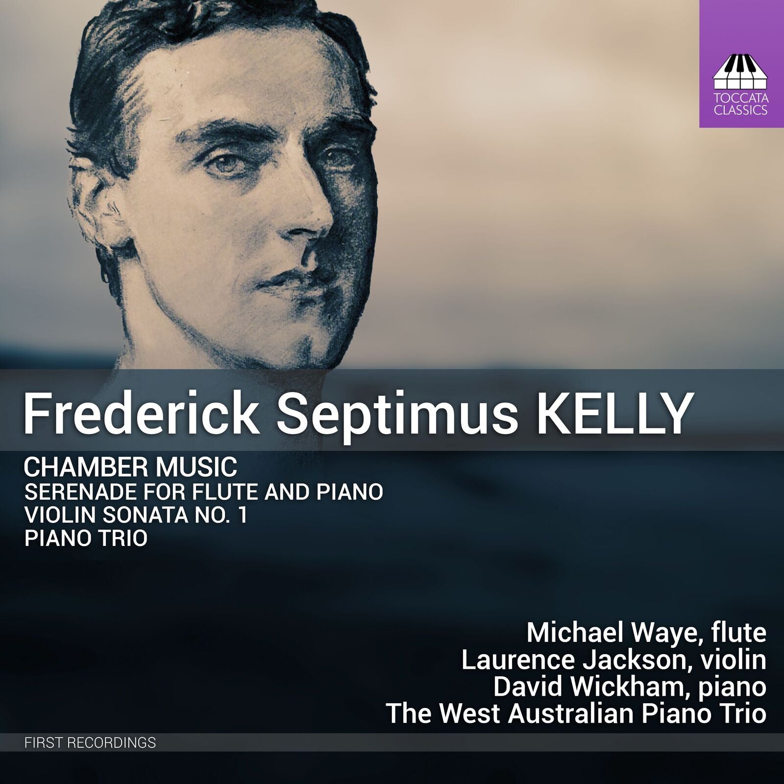 CD cover featuring a portrait of composer Frederick Septimus Kelly.