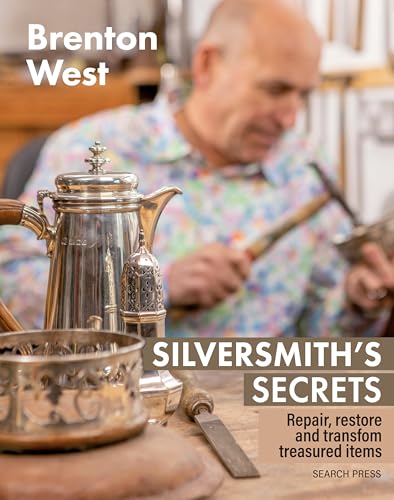 Book cover featuring silversmithing tools and a craftsman at work.