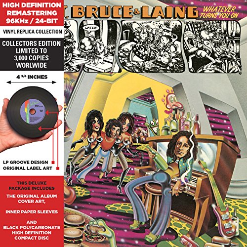 CD cover for "Whatever Turns You On" by West Bruce & Laing, cartoon art.