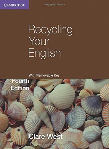 Book cover: "Recycling Your English" with shells at the bottom.