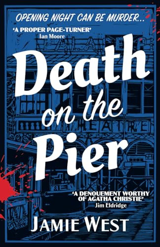 Book cover for Death on the Pier by Jamie West featuring a theatre illustration.