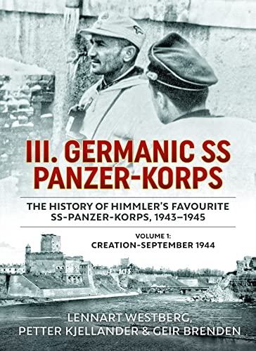 Book cover: "III Germanic SS Panzer-Korps" history, with soldiers and a fortress.
