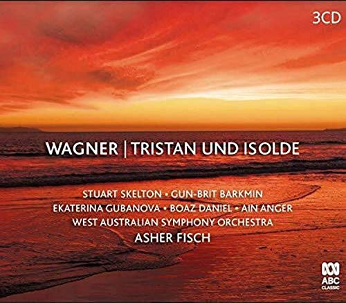 CD cover for Wagner's *Tristan und Isolde* with sunset beach image.