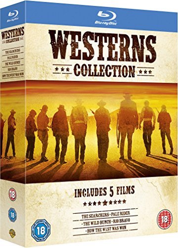 Blu-ray case for "Westerns Collection" featuring a group of cowboys.