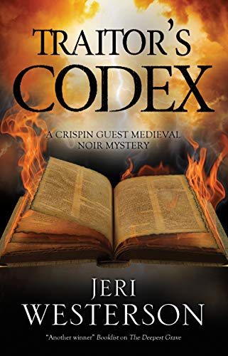 Book cover: "Traitor's Codex" with an open, burning ancient book.