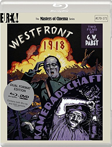 Blu-ray cover for "Westfront 1918 / Kameradschaft" with soldiers and explosions.