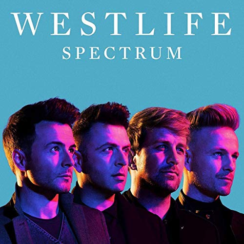 Westlife album cover, "Spectrum," featuring four men in dark suits.