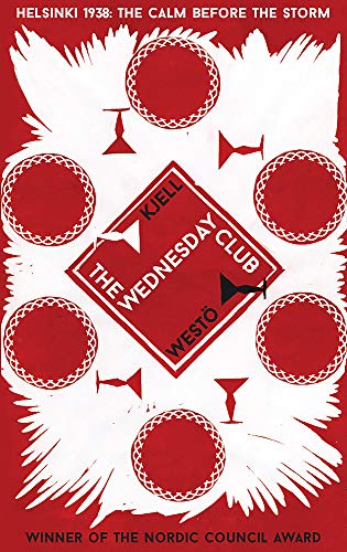 Book cover: red and white geometric design with title "The Wednesday Club".