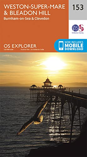Ordnance Survey Explorer map 153 of Weston-super-Mare with a seagull.