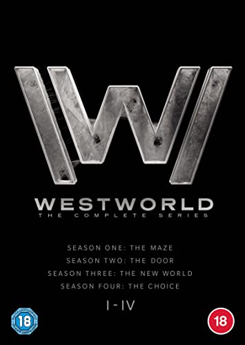 Westworld" DVD cover featuring a metallic "W" and series title text.