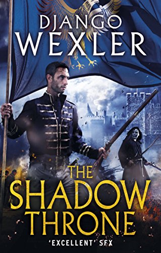Fantasy book cover featuring a man in uniform with a flag and castle.