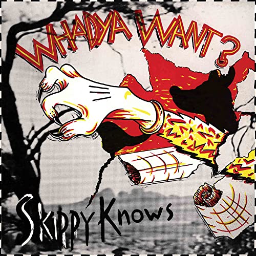 Album cover art featuring a cartoon hand reaching out over a silhouetted landscape.