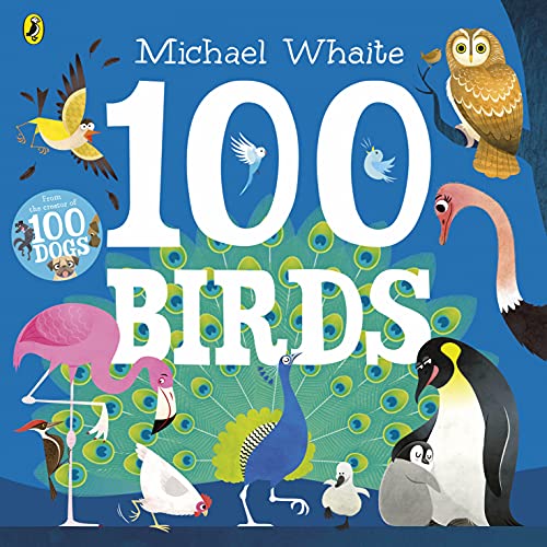 Book cover featuring colorful illustrations of various bird species.