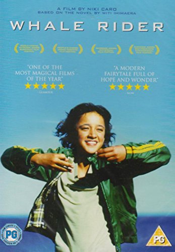 DVD cover for “Whale Rider” featuring a young girl looking upwards.