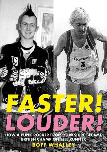 Book cover: split image of a punk rocker and a fell runner.