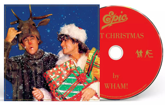 Wham! "Last Christmas" CD cover featuring George Michael and Andrew Ridgeley.