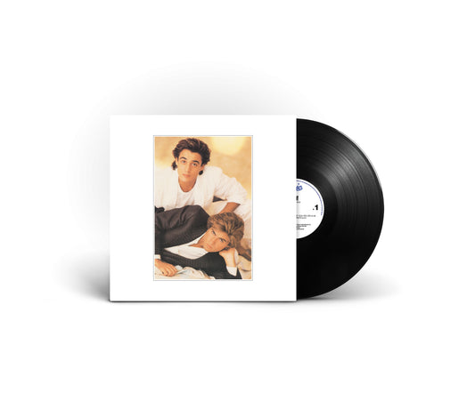 Wham! "Make It Big" vinyl record with portrait of George Michael.