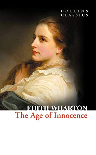 Book cover of “The Age of Innocence” featuring a portrait of a woman.