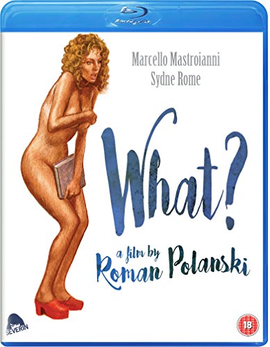 Blu-ray cover art for the film What? featuring a drawing of a nude woman.