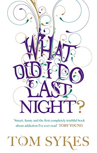 Book cover with ornate purple and gold lettering: "What Did I Do Last Night?".