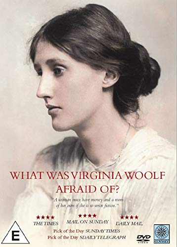 DVD cover featuring a portrait of Virginia Woolf in profile, red text.