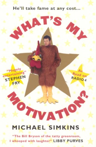 Book cover: Man in a brown chicken suit, star background, title text.