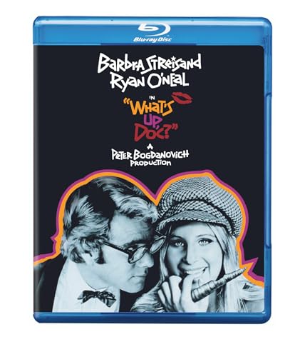 “What’s Up Doc” Blu-ray cover featuring Barbra Streisand and Ryan O’Neal.
