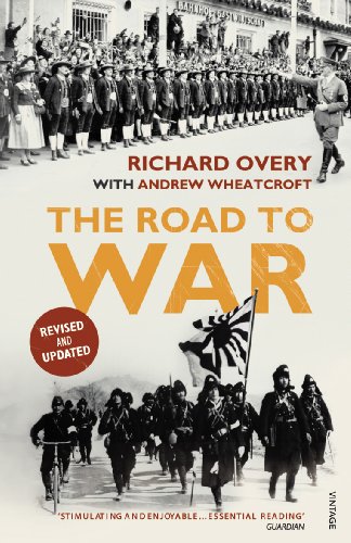 Book cover: "The Road to War" with soldiers and civilians in grayscale.