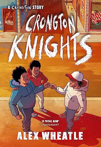 Book cover: three children with a red background and bold title.