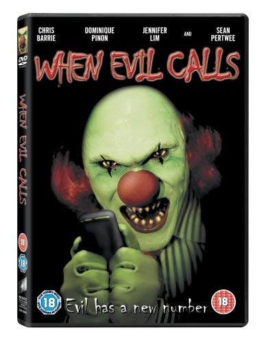 DVD cover for “When Evil Calls” featuring a menacing clown with a phone.