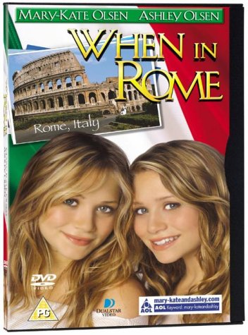 DVD cover for "When in Rome" featuring the Olsen twins and the Colosseum.