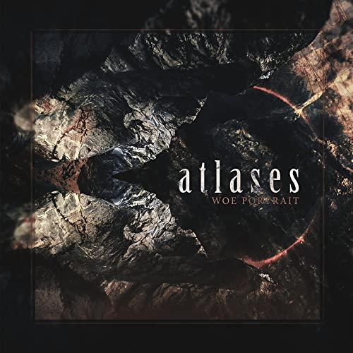 Dark, textured abstract image with the word "atlases" in white script.