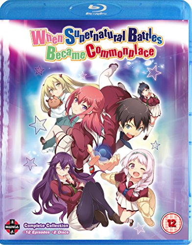 Blu-ray cover featuring anime characters against a purple and blue background.