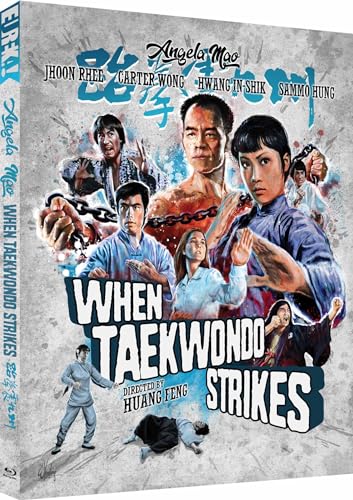 When Taekwondo Strikes" Blu-ray cover featuring martial artists in action poses.