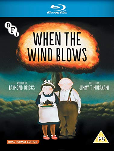 When The Wind Blows" Blu-ray cover featuring an elderly couple and mushroom cloud.