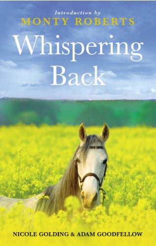 Book cover with a gray horse in a yellow flower field.