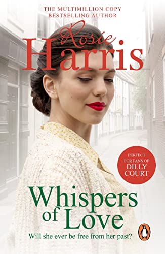 Book cover featuring a woman in vintage attire, titled "Whispers of Love.