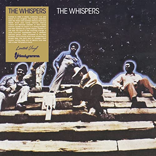 Vinyl record cover for “Planets Of Life” by The Whispers, featuring four men on steps.