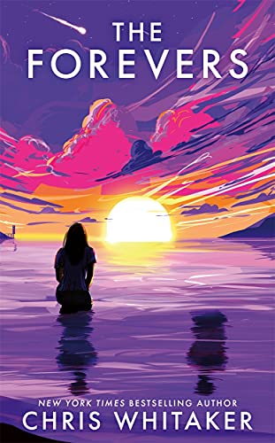 Book cover: girl facing sunset on water, vibrant pink and purple sky.