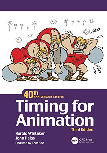 Book cover with cartoon weightlifters and title “Timing for Animation.”