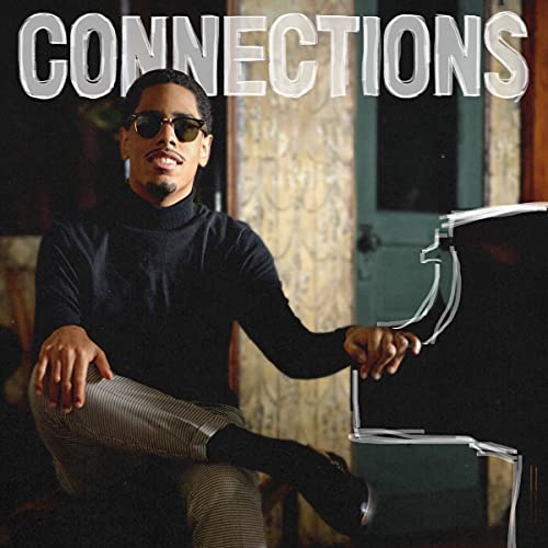 CD cover featuring Matthew Whitaker with a piano, titled "Connections".