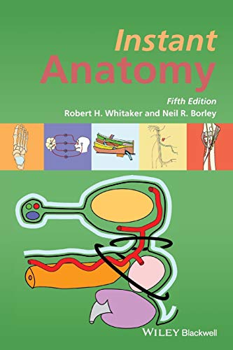 Book cover for "Instant Anatomy," 5th Edition, with anatomical illustrations.
