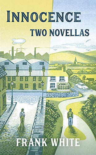 Book cover: split scene of industrial town and rural landscape with figures.
