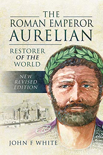 Book cover featuring a portrait of Roman Emperor Aurelian with a laurel wreath.